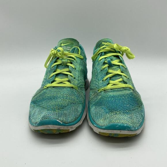 Womens Size 10.5 Nike Free 5.0 TR Flyknit Green Running Athletic Shoes Sneakers - Picture 2 of 8